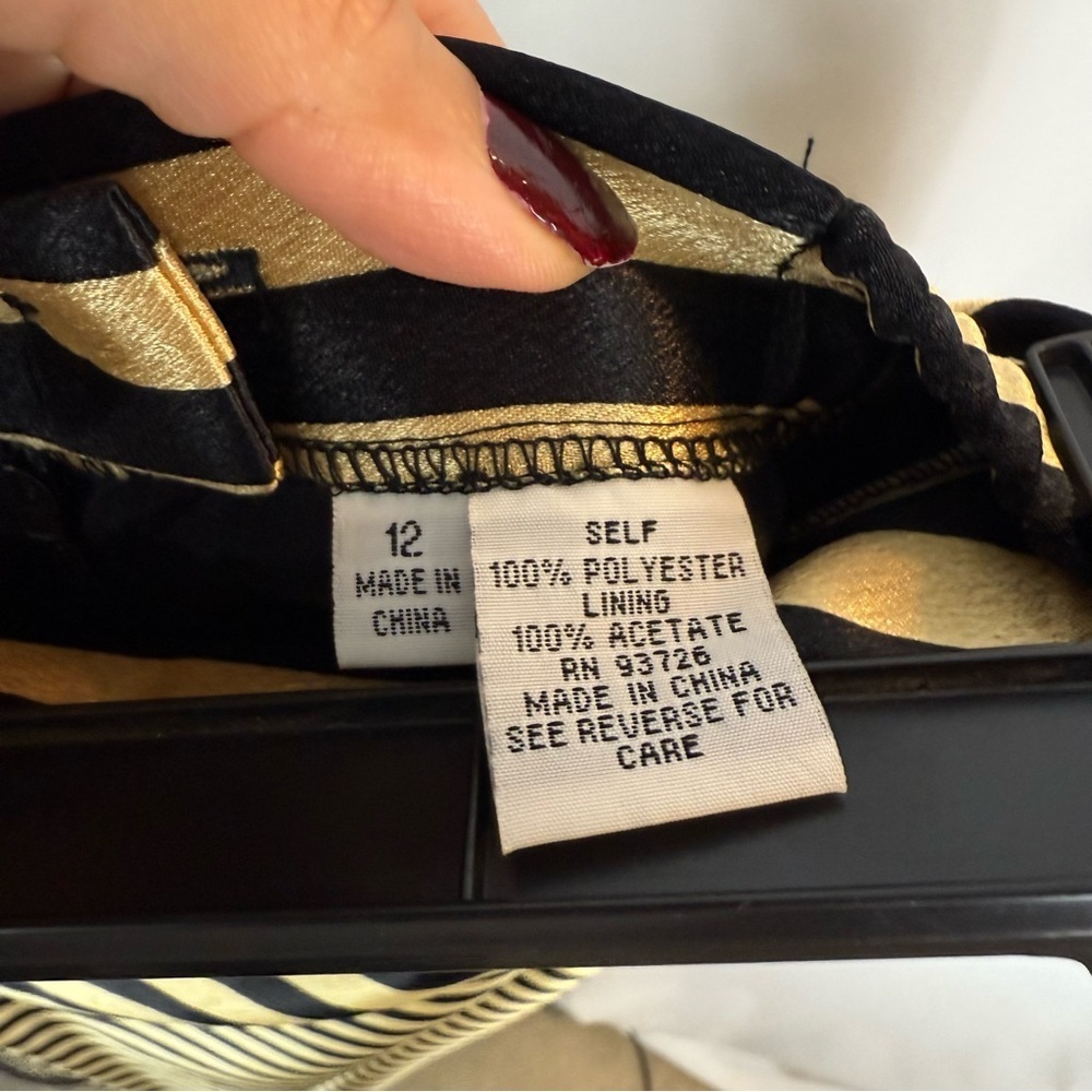 Vintage set Night studio New York size:12 color: gold, black striped print - Picture 17 of 17
